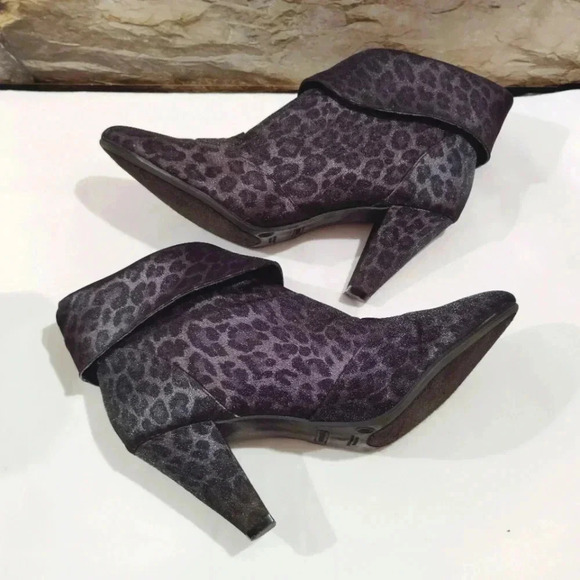 Westies Ankle Boots Booties Leopard Print Fold Over Panther 7.5 - Picture 4 of 13